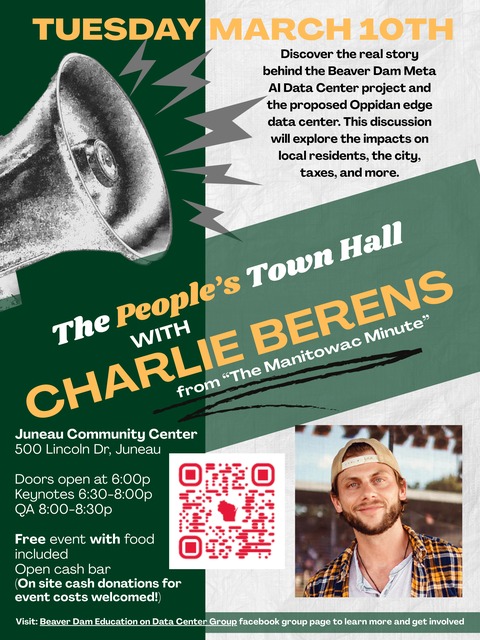 The People's Town Hall with Charlie Berens about the Beaver Dam Meta AI Data Center project
